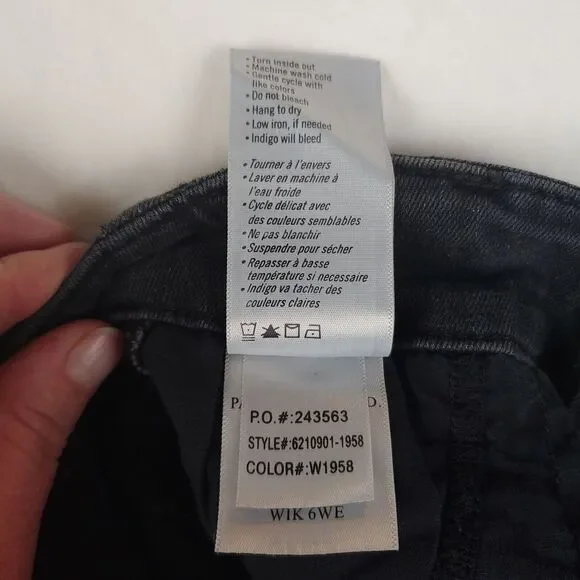 Paige Mayslie Jogger Womens 27* Faded Black Velvet Inset Side Seam Tuxedo Stripe - Picture 9 of 14